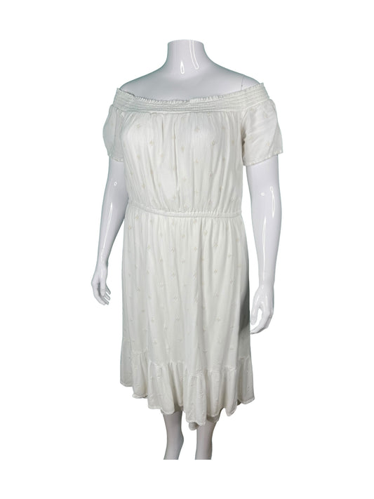 White Off the Shoulder Lace Dress