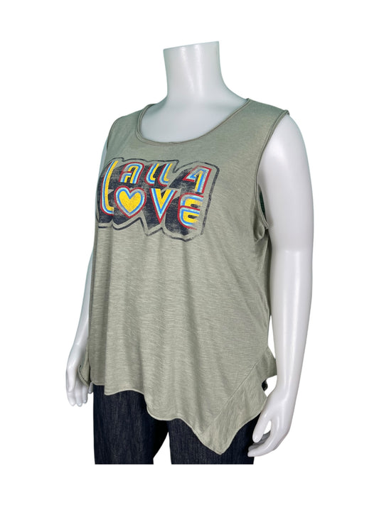 Grey “All 4 Love” Graphic Tank Top