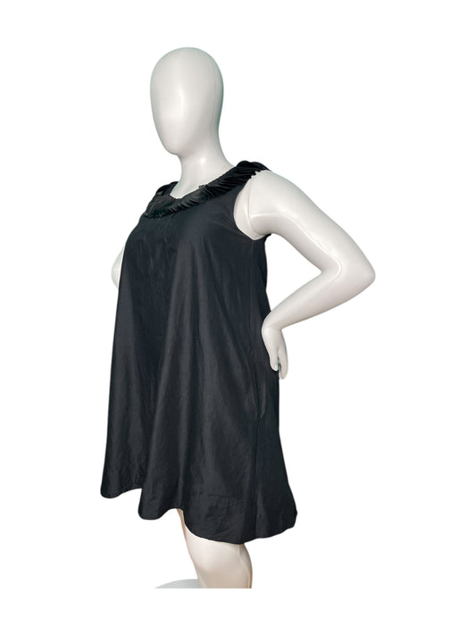 Black Dress w/ Neck Frill Detail