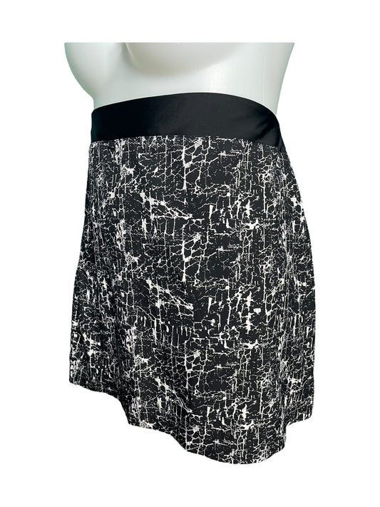 Black and White Patterned Swim Skirt (with shorts underneath)