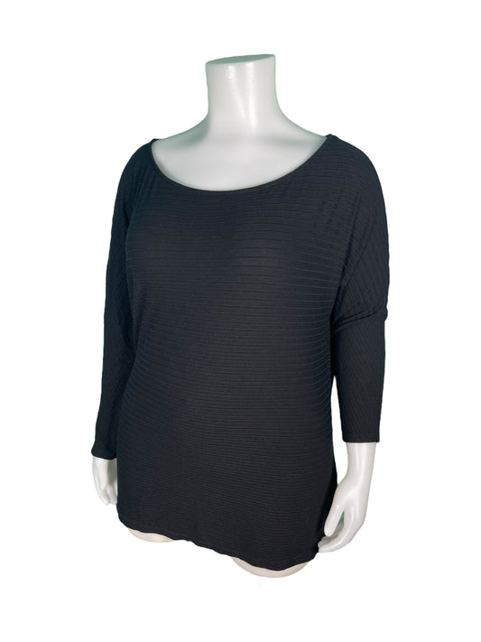 Black Round Neck Long Sleeved Top