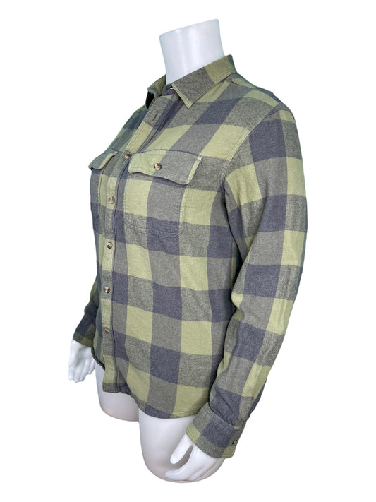 Green and Grey Plaid Button Up