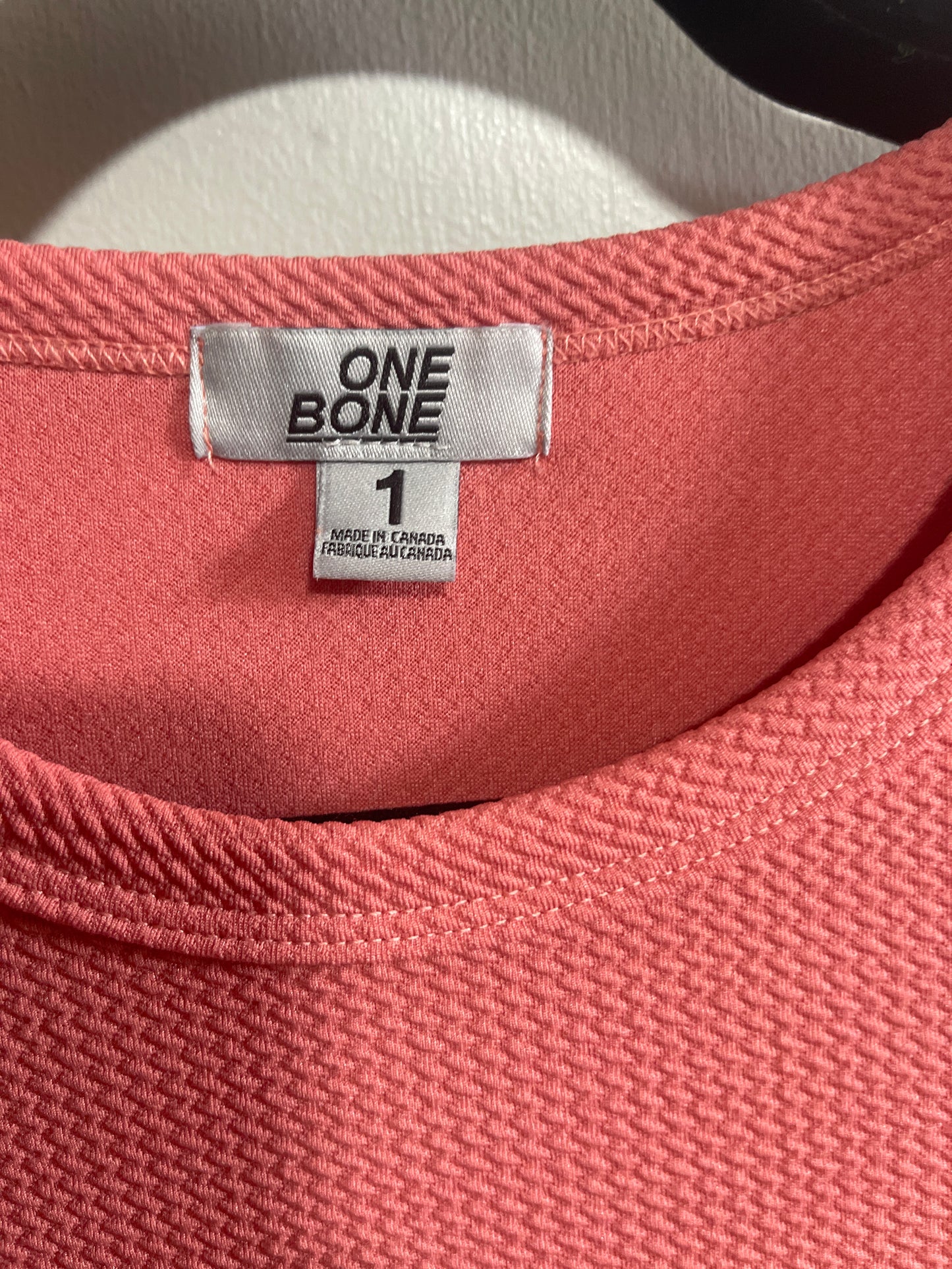 Coral Waffle Short Sleeved Top