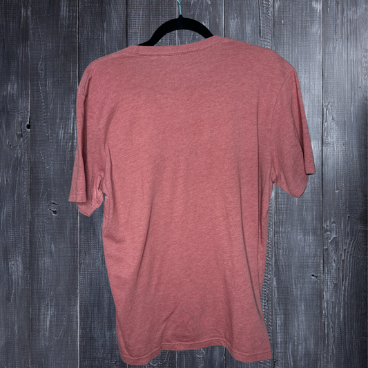 Burgundy Short Sleeved "Camp Brand Goods" Graphic T-Shirts