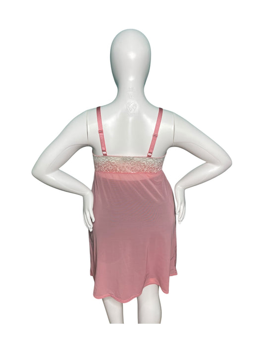 Pink & White Lace Slip Nightie