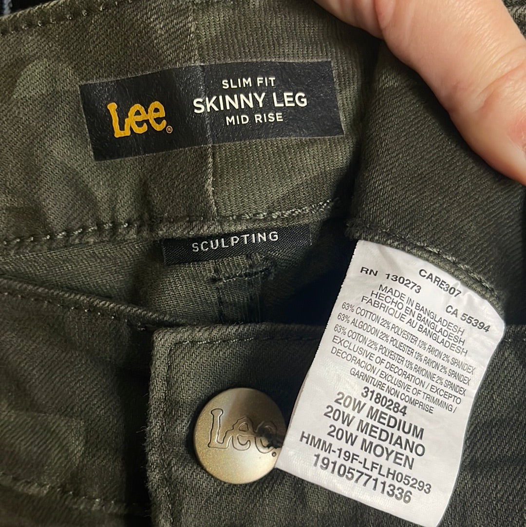 Green Army Patterned Jeans