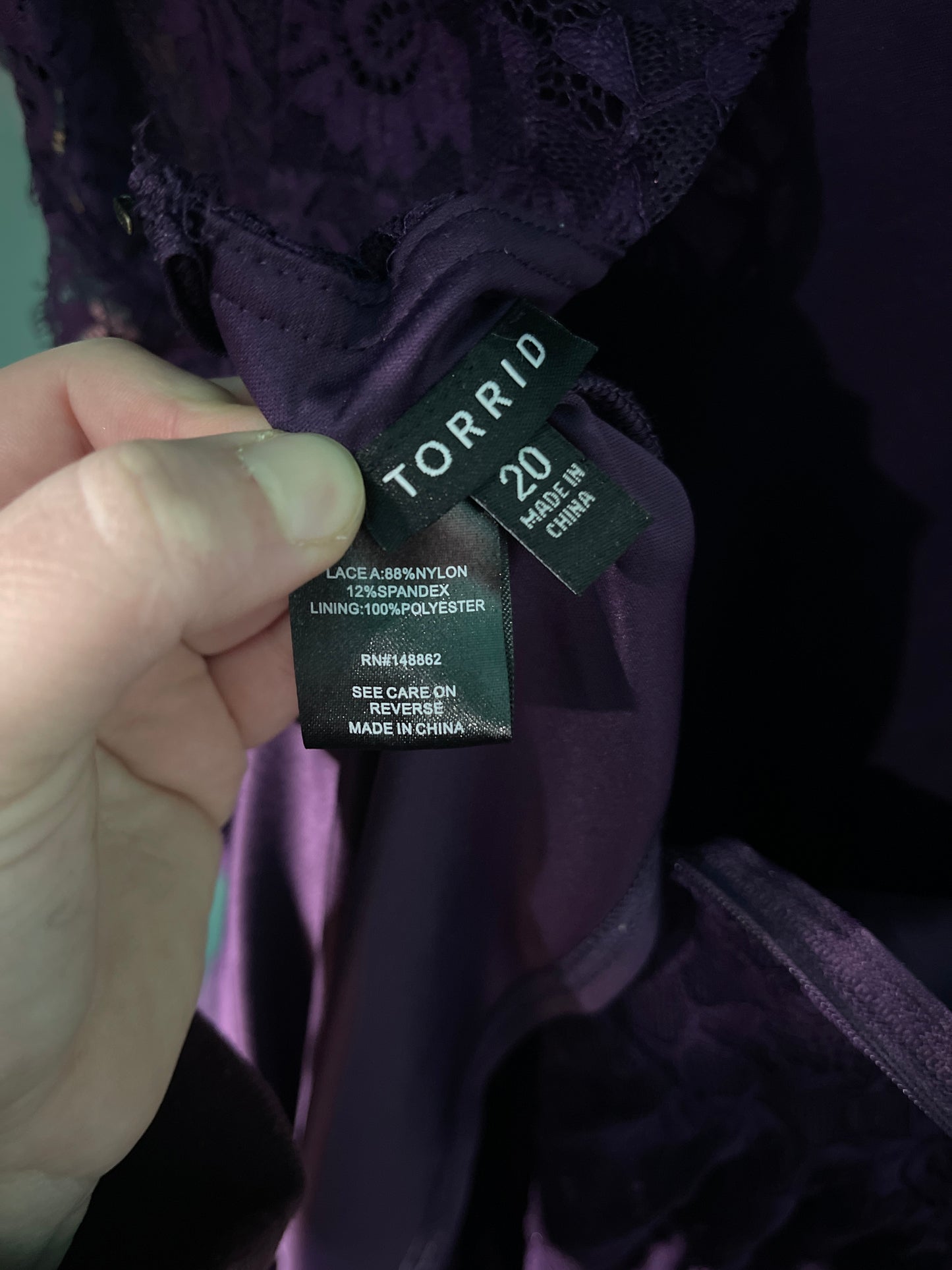 Purple w/ Lace Capsleeve Mini Dress