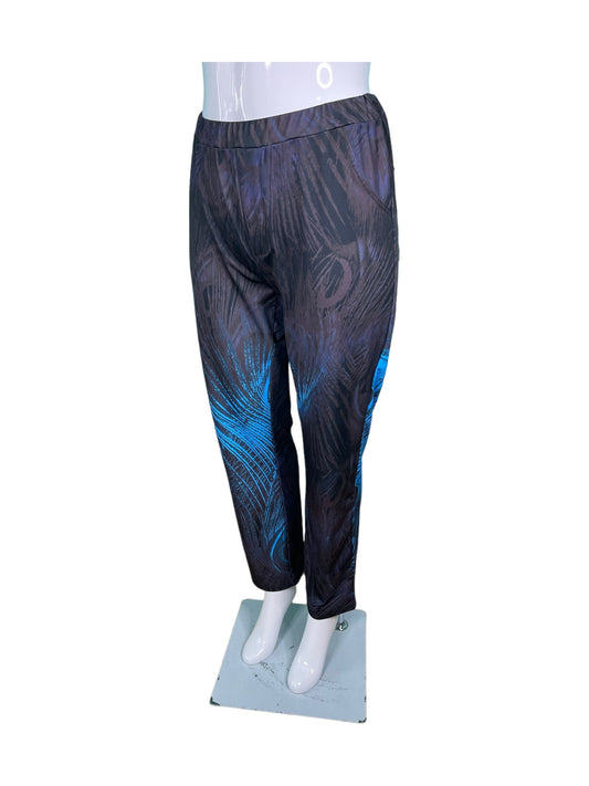 Blue Abstract Patterned Leggings
