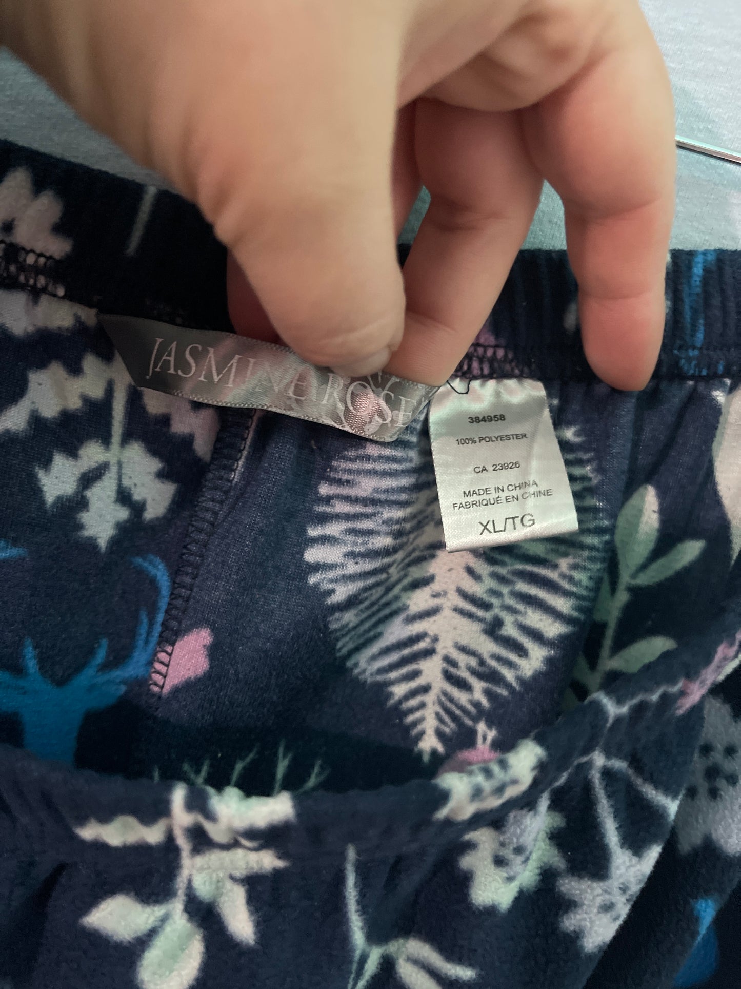 Navy Blue Winter Patterned PJ Pants