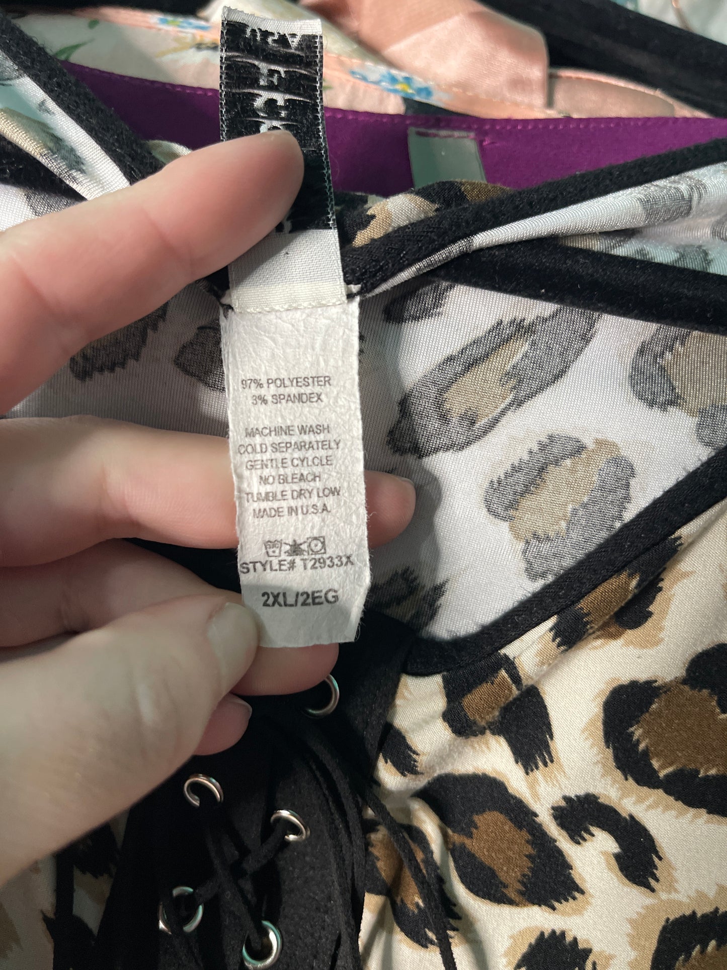 Black & Brown Cheetah Print Long Sleeved Top