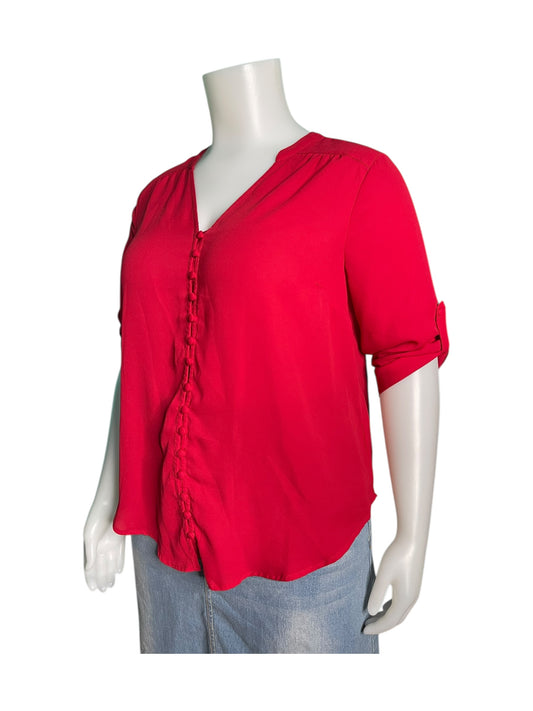 Red Short Sleeved Blouse