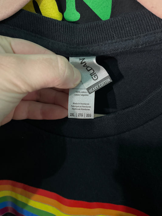 Black " Rebel Alliance" Rainbow Graphic T-Shirt