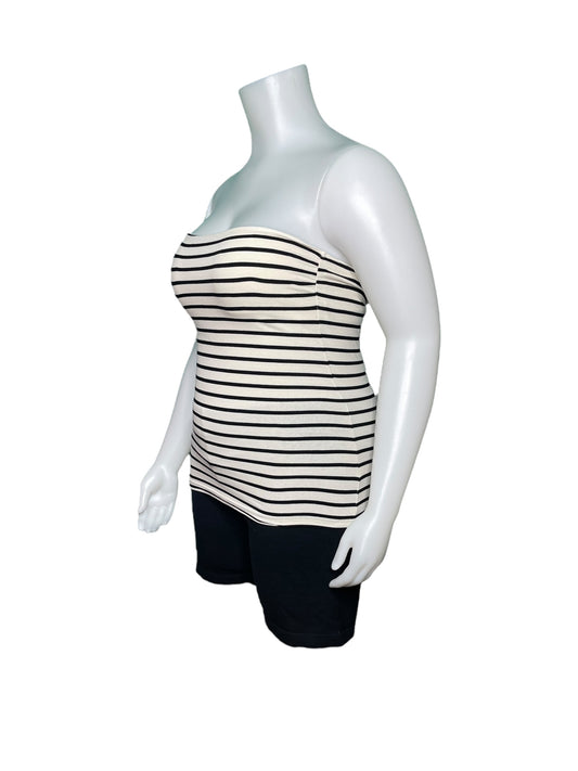 Cream & Black Tube Top