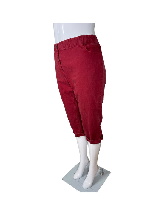 Red Jean Capris