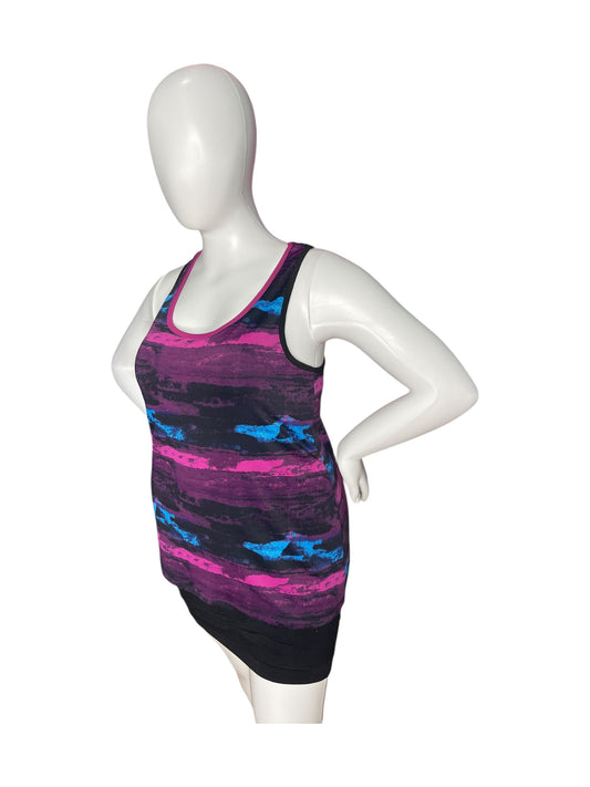Purple, Blue and Black Sleeveless Tank Top