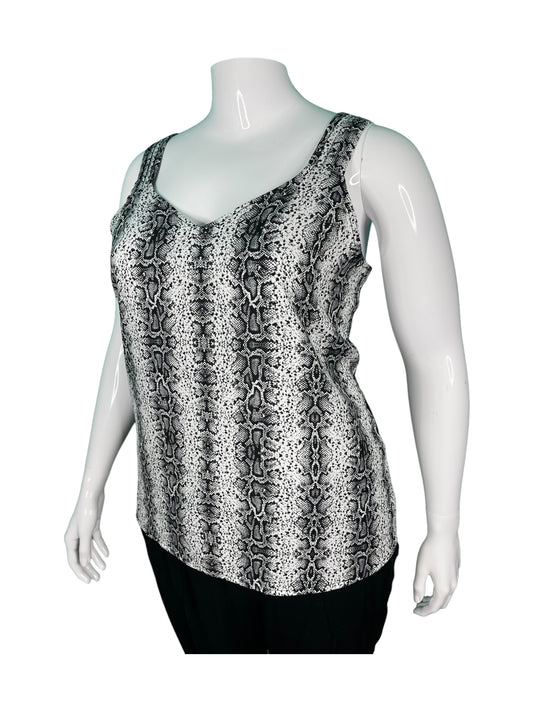 White & Black v-neck Tank
