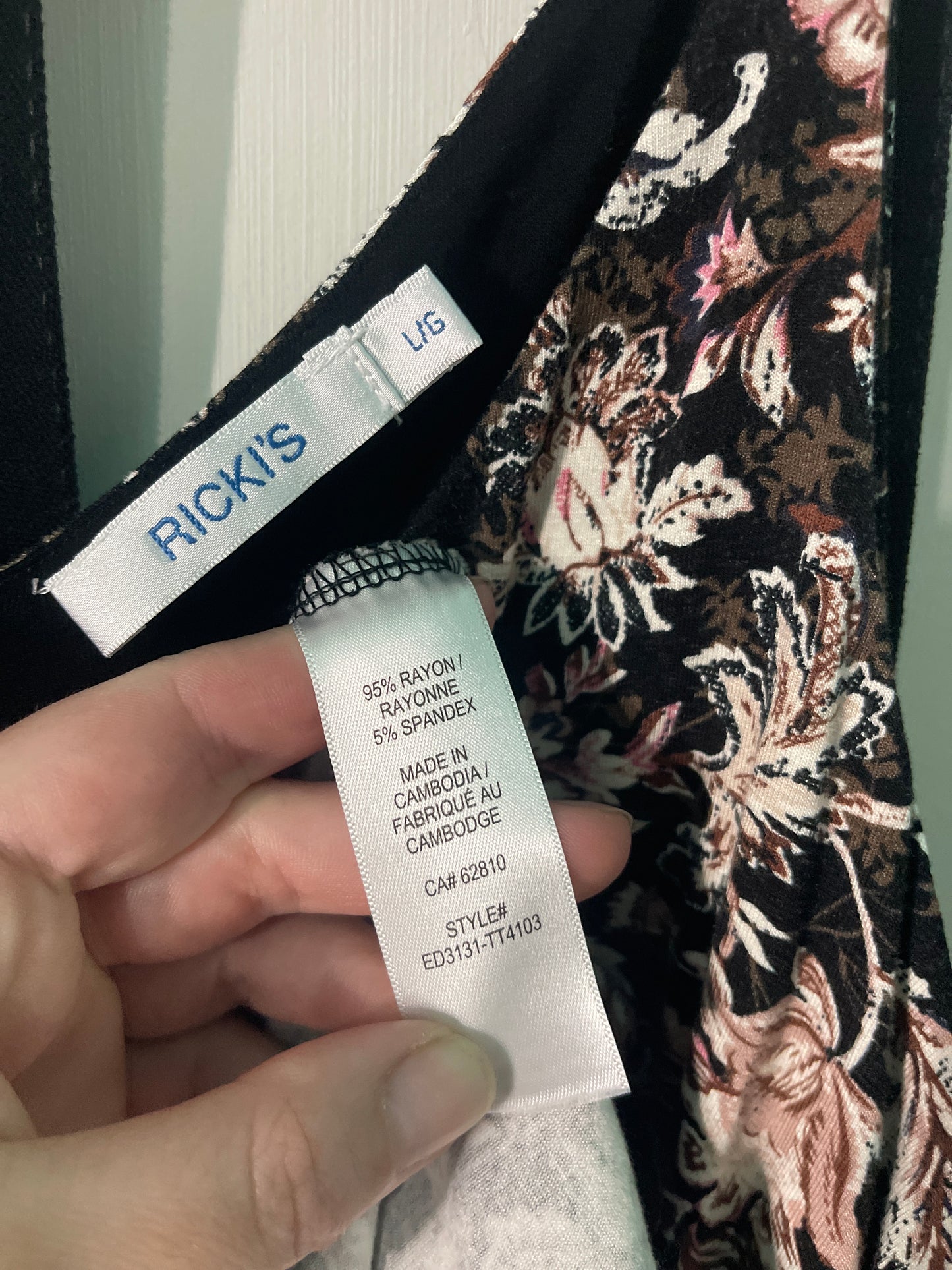 Pink & Brown Floral Patterned Spaghetti Strap Cami