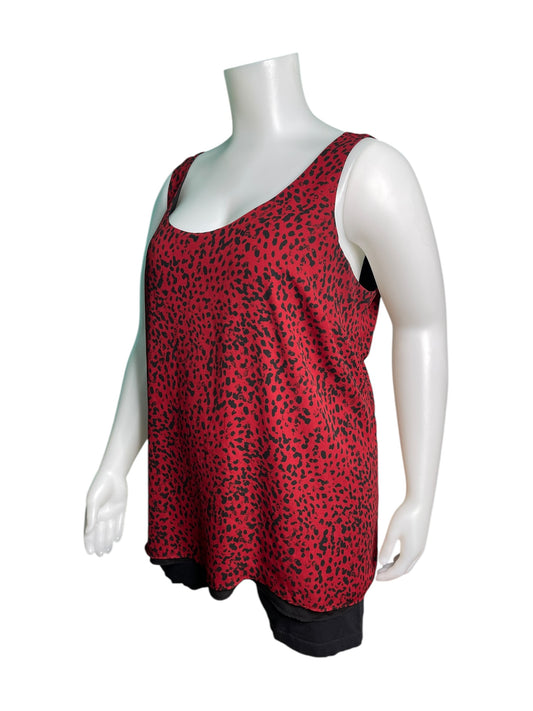 Red/Black Reversible Leopard Print Cami