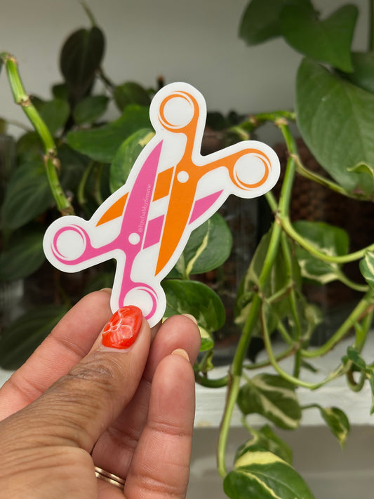 Pink & Orange Sissoring Sticker