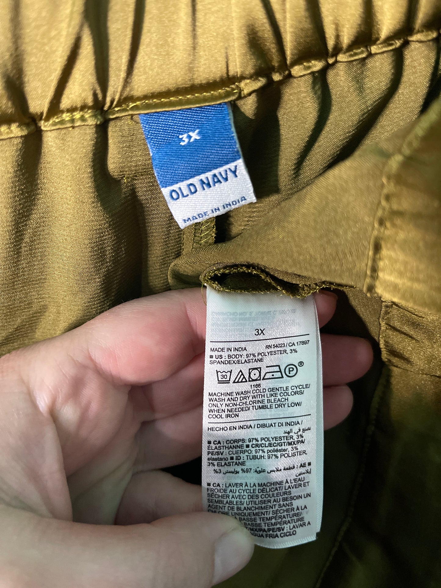 Olive Green Satin Dress Pants