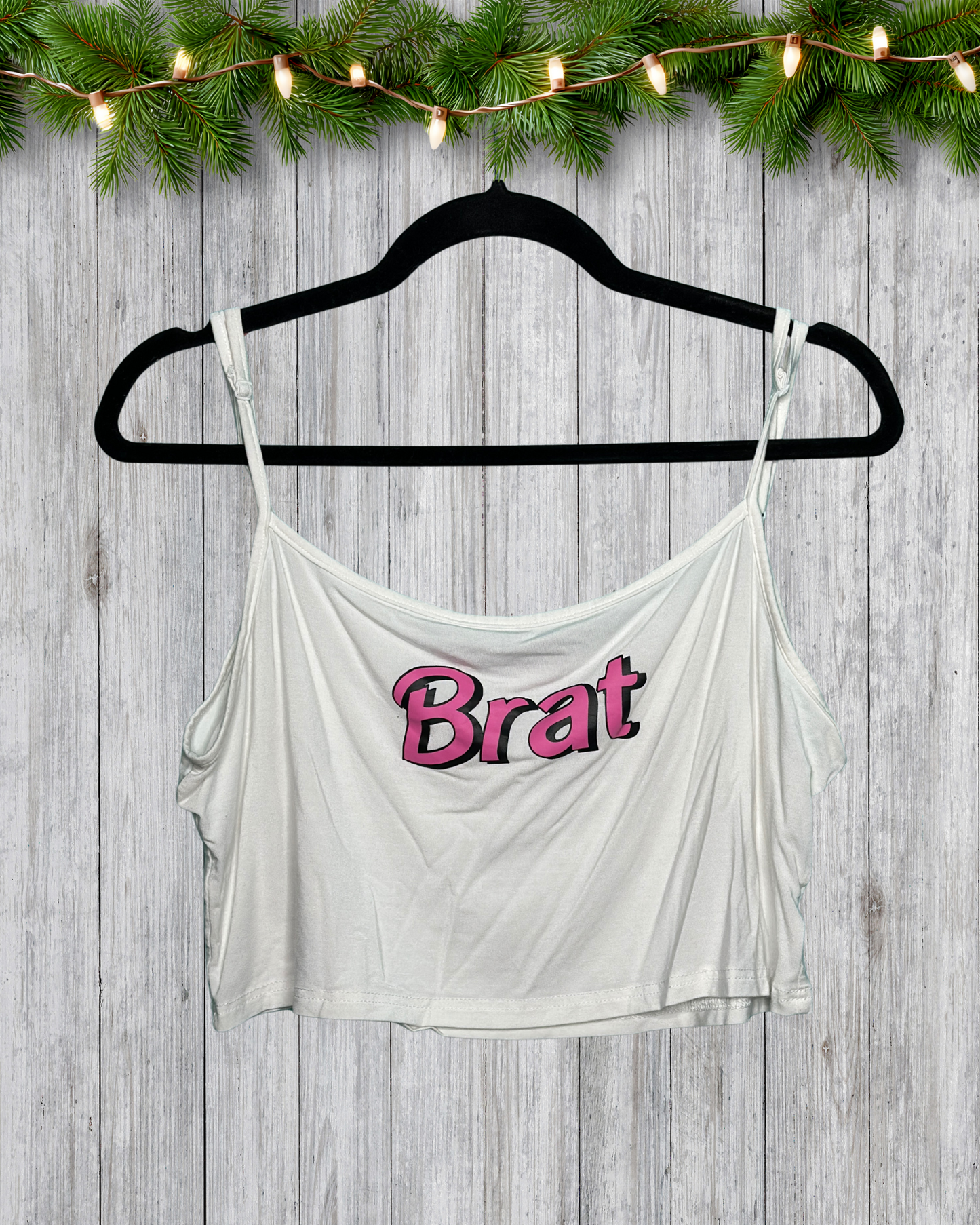 White "Brat" Tank Crop Top