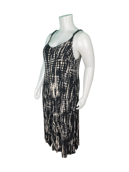 Black & White Abstract Print Wide Leg Jumpsuit
