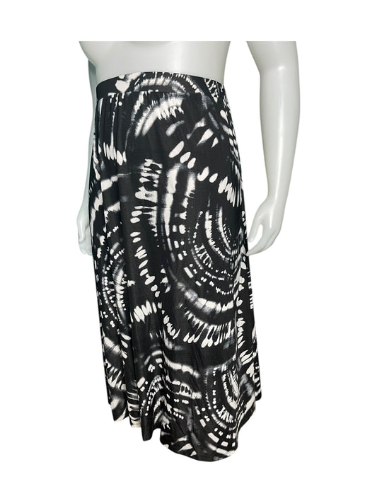 Black & White Abstract Printed Skirt