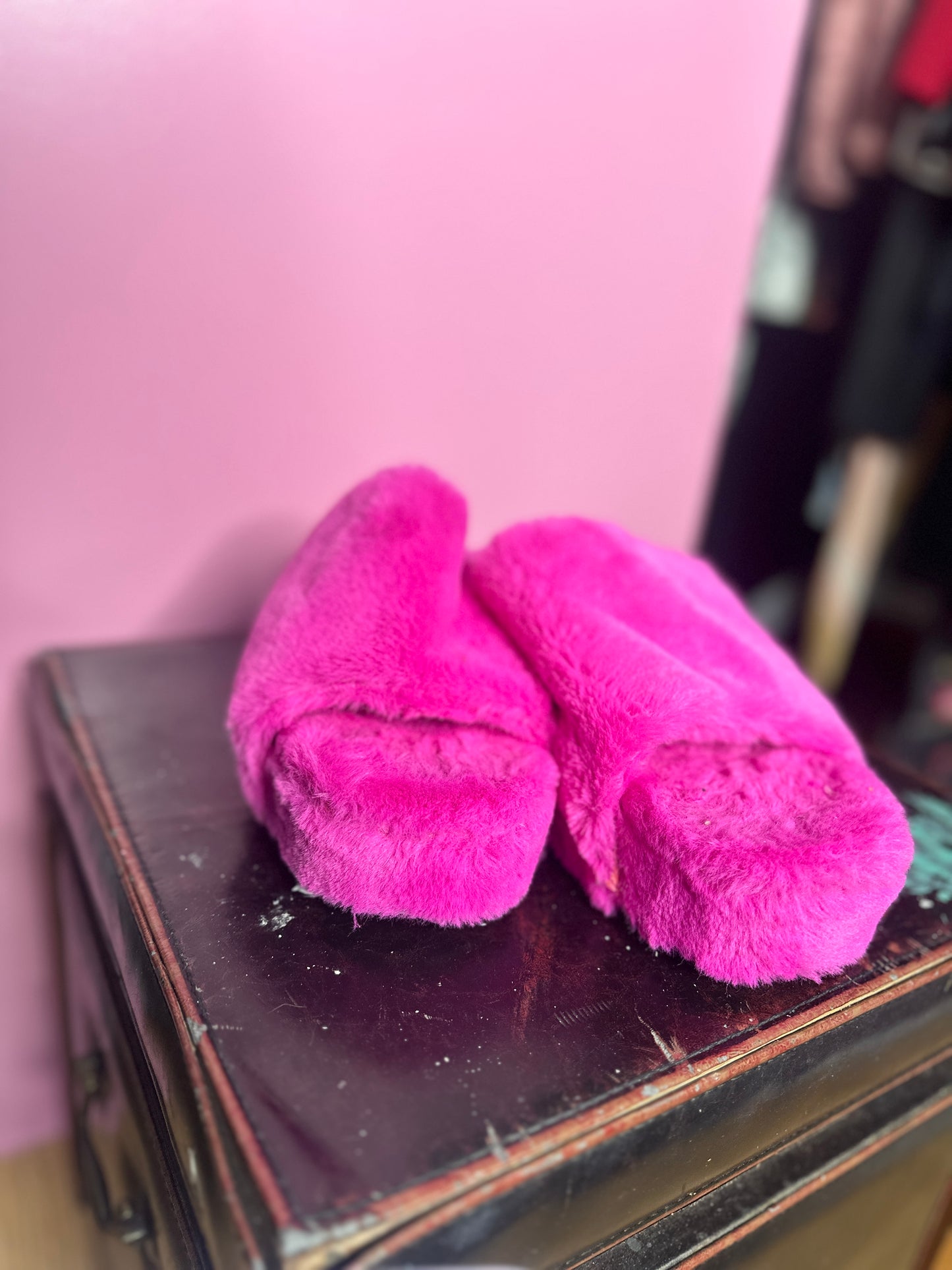 Pink Fuzzy Slides