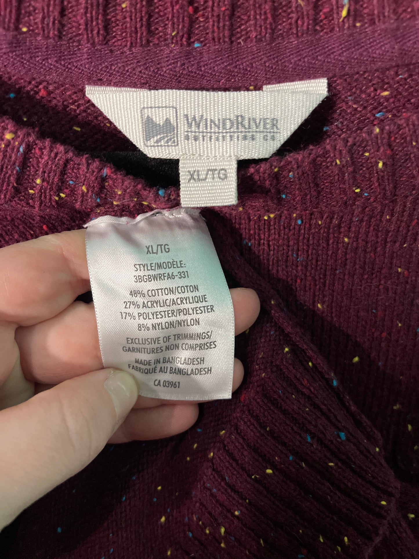 Burgandy Speckle Knit Jumper