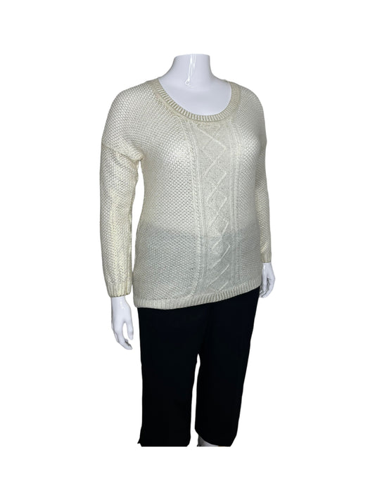 Gold & White Cable Knit Sweater
