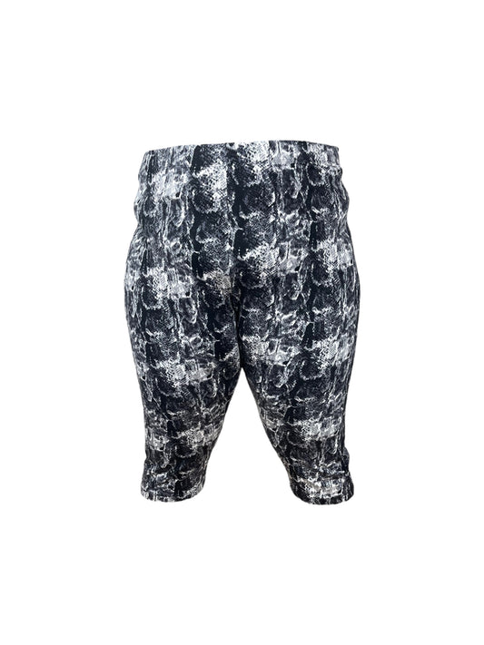 Black & White Snake Skin Patterned Capri Leggings (26/28)