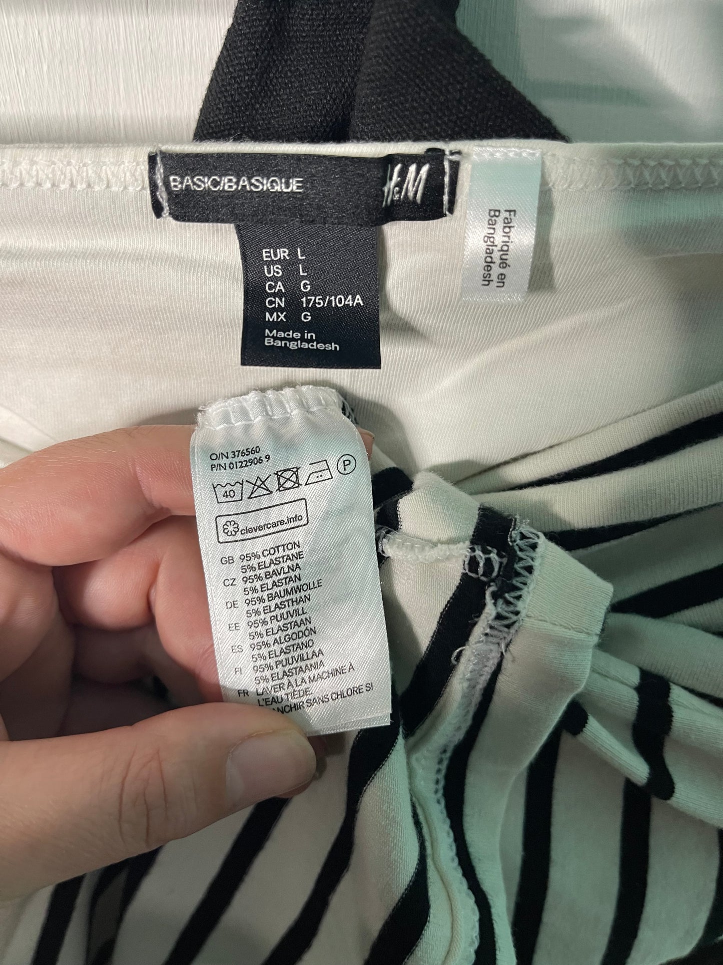 Cream & Black Tube Top