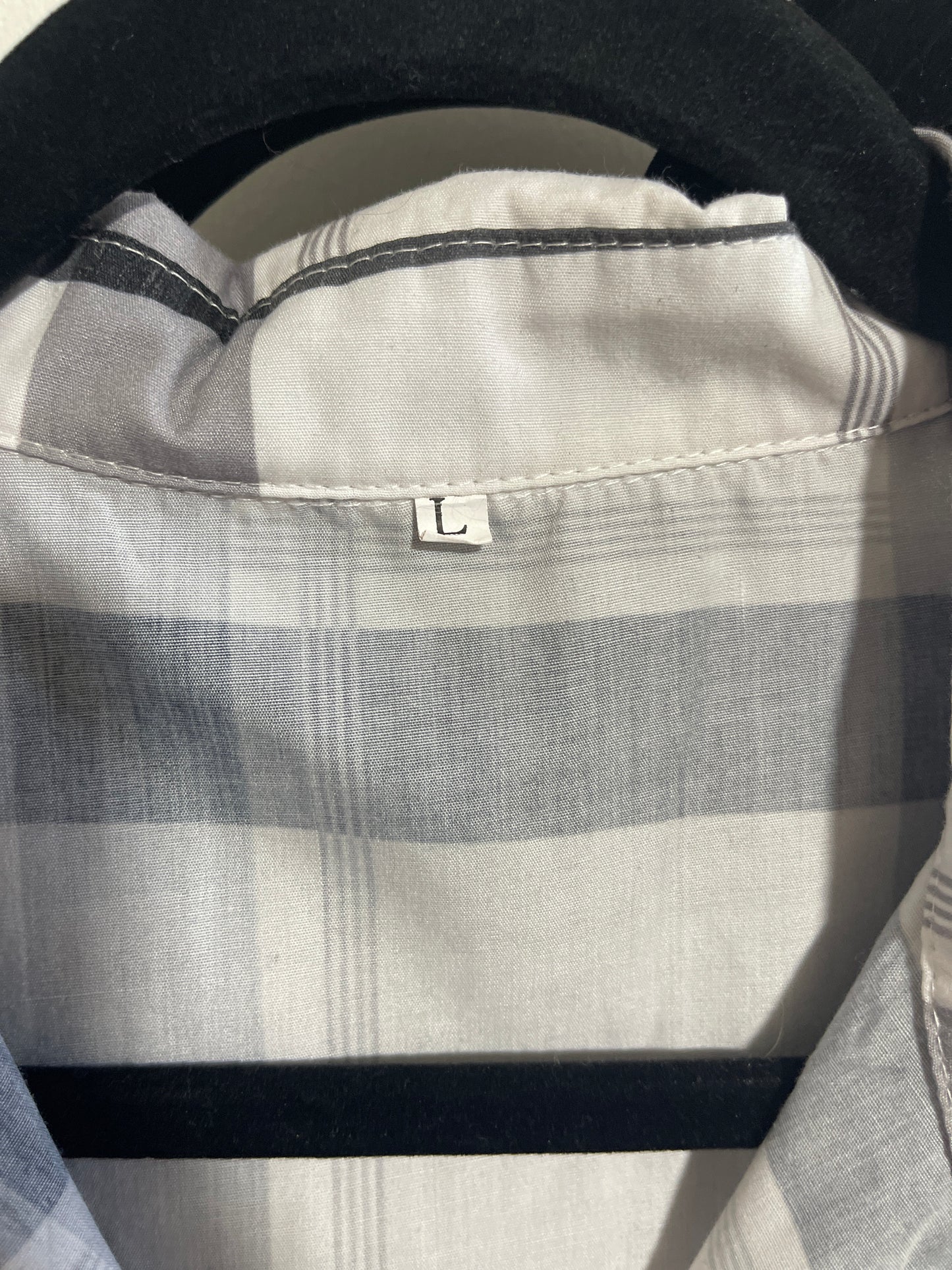 White & Grey Plaid Top