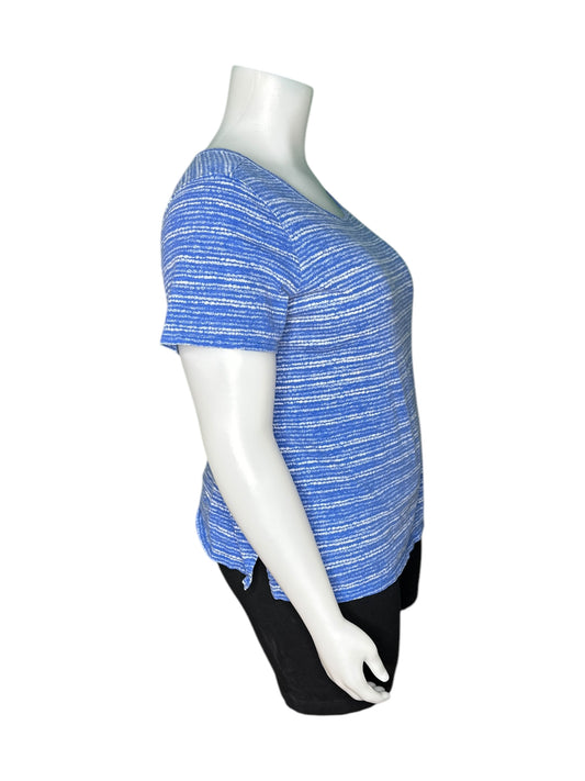 Blue & White Horizontal Striped T-Shirt