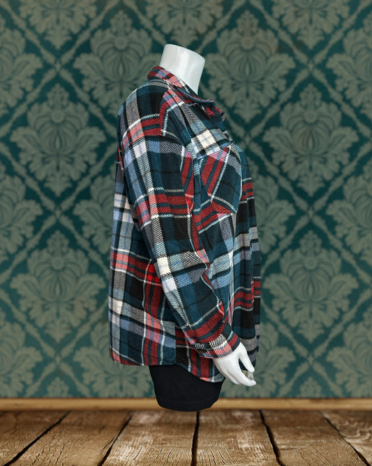 Green, Blue, Red w/ White Plaid Shacket