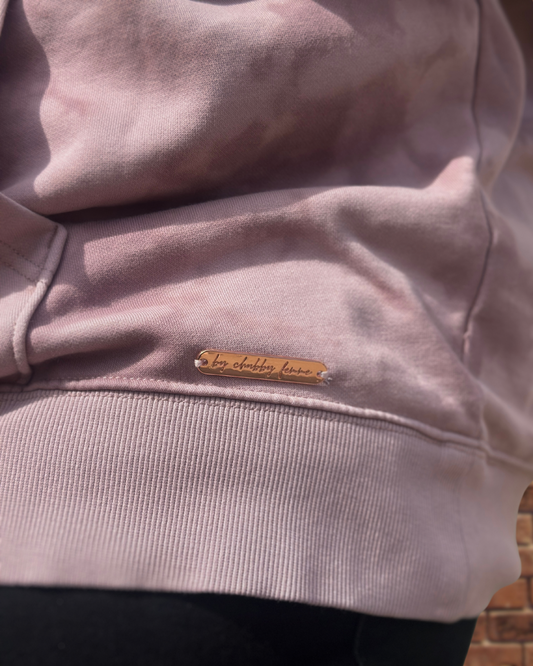 Dark and Light Purple Tie Dye FATTY Embroidered Crewneck Hoodie