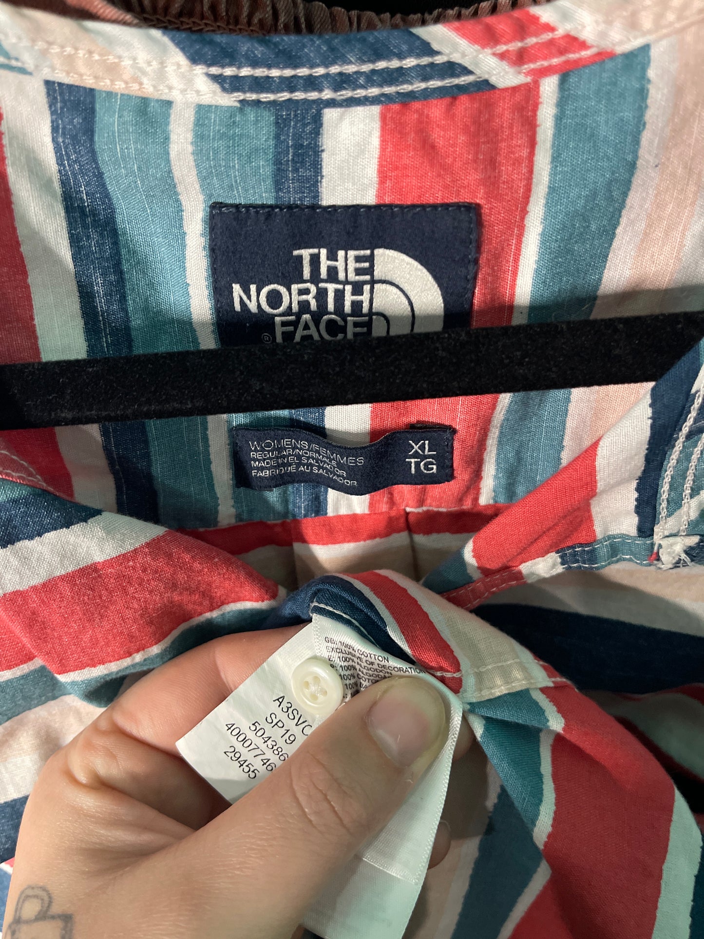 Tan, Blue, Coral, White & Navy Sleeveless Tank