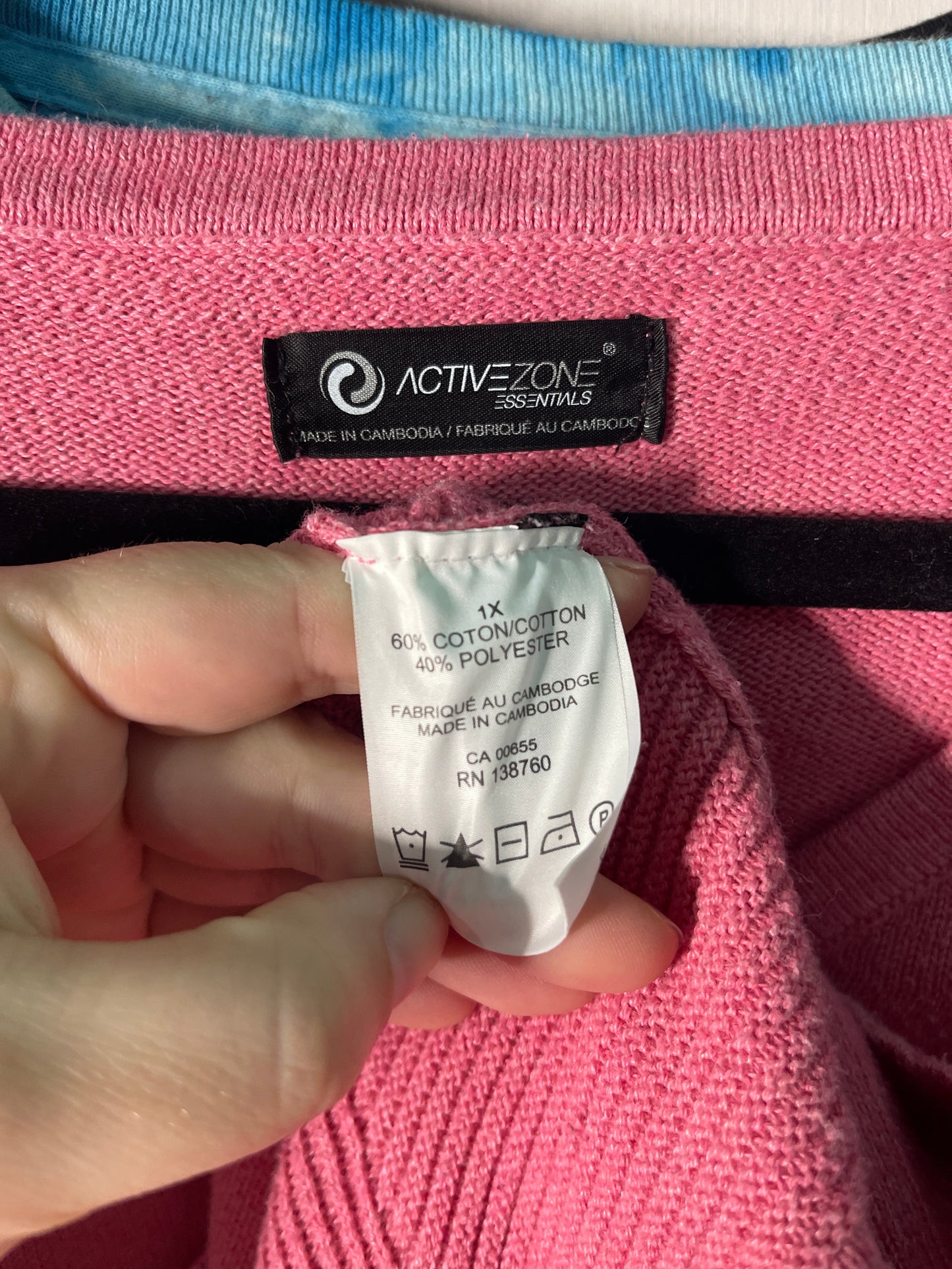 Pink Long Sleeved V-Neck Knit Sweater