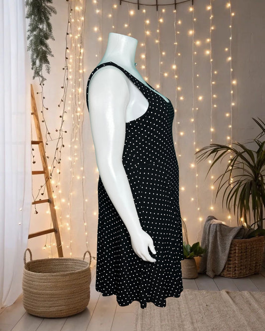 Black w/ White Polka Dot Sleeveless Dress