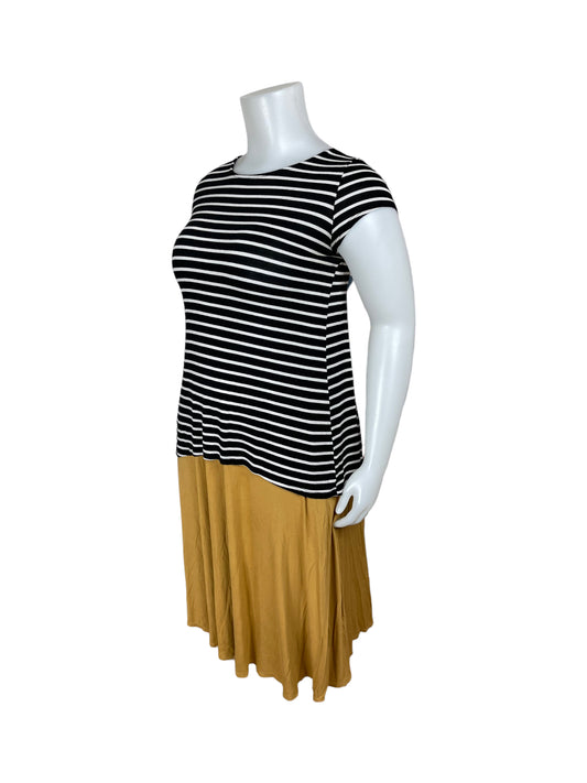 Black & White Striped Top w/ Sheer Back