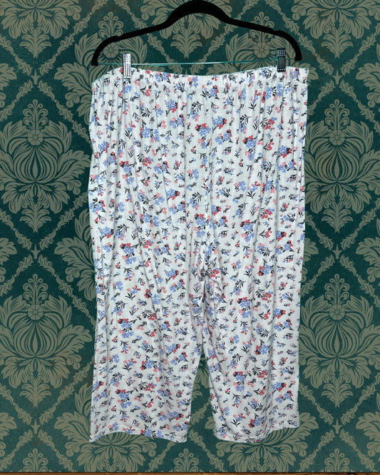 White w/ Baby Blue and Pink Floral PJ Set