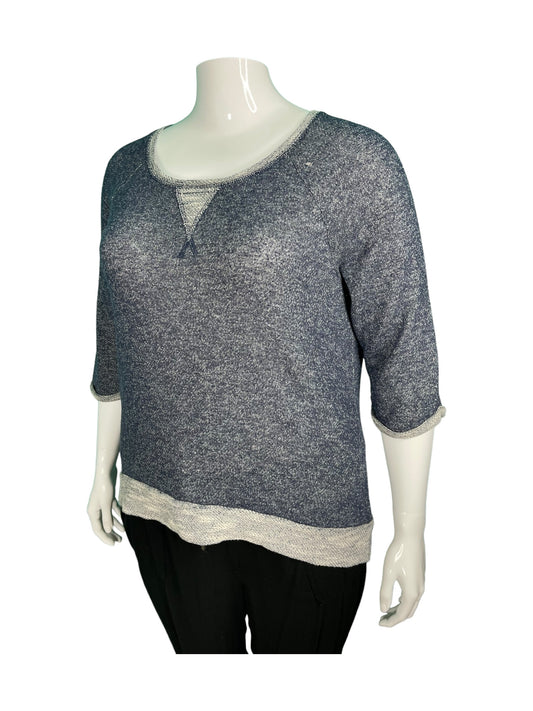 Blue & Grey 3/4 Sweater