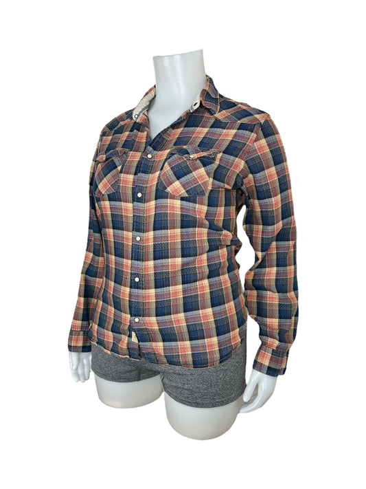 Blue, Red & Tan Plaid Shirt