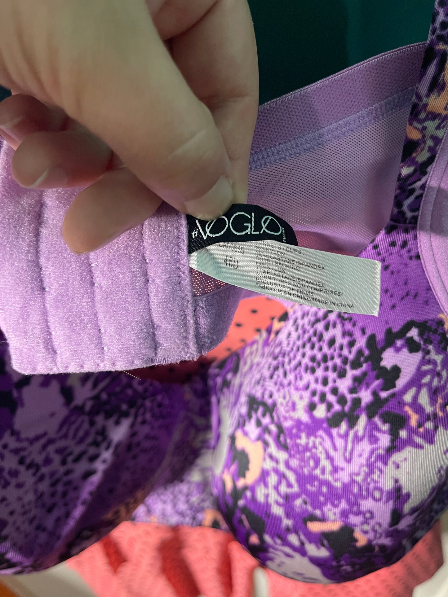 Purple w/ Black and White Bra