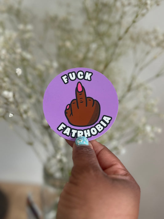 Fuck Fatphobia Circle Sticker