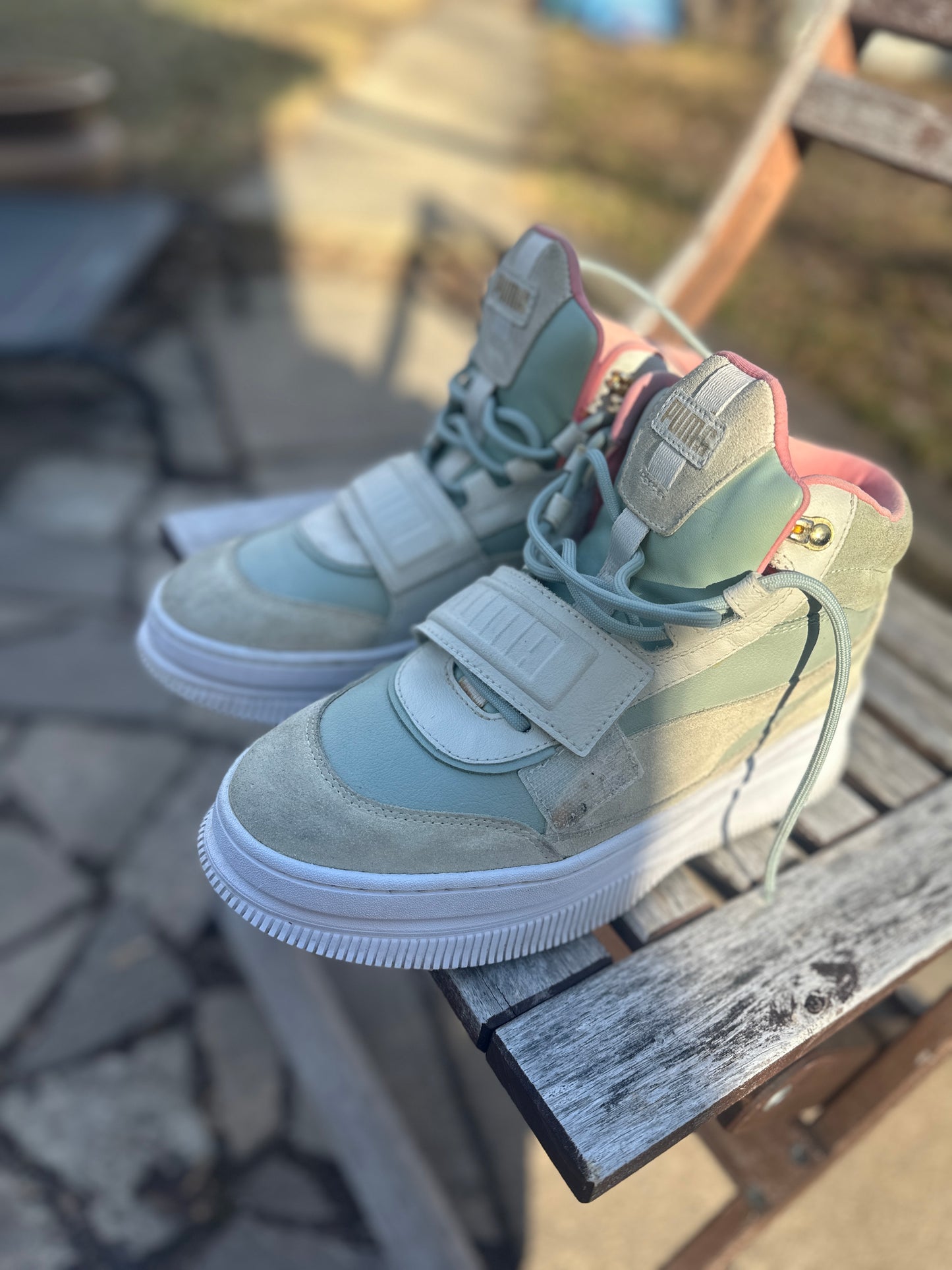 Light pink, Mint & Cream Sneaker Boots