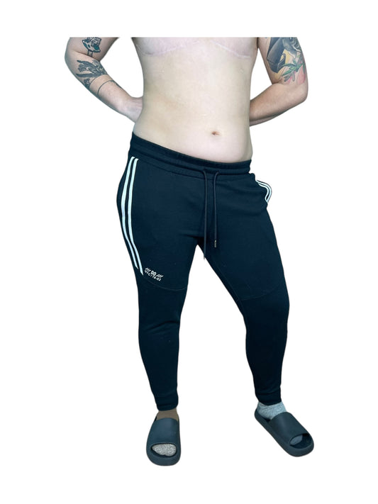 Black w/ White Piping Sweatpants