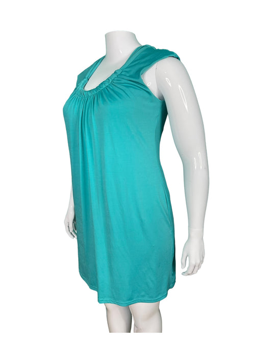 Teal Cap Sleeved Mini Dress