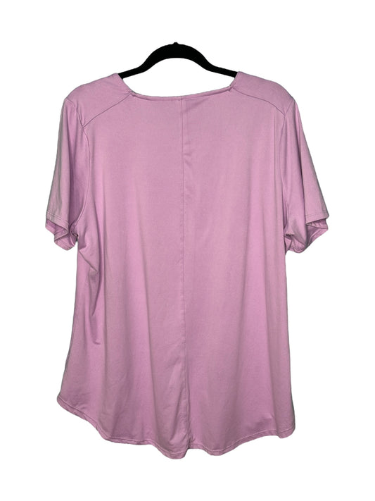 Light Purple Round Neck Short Sleeved Shirt