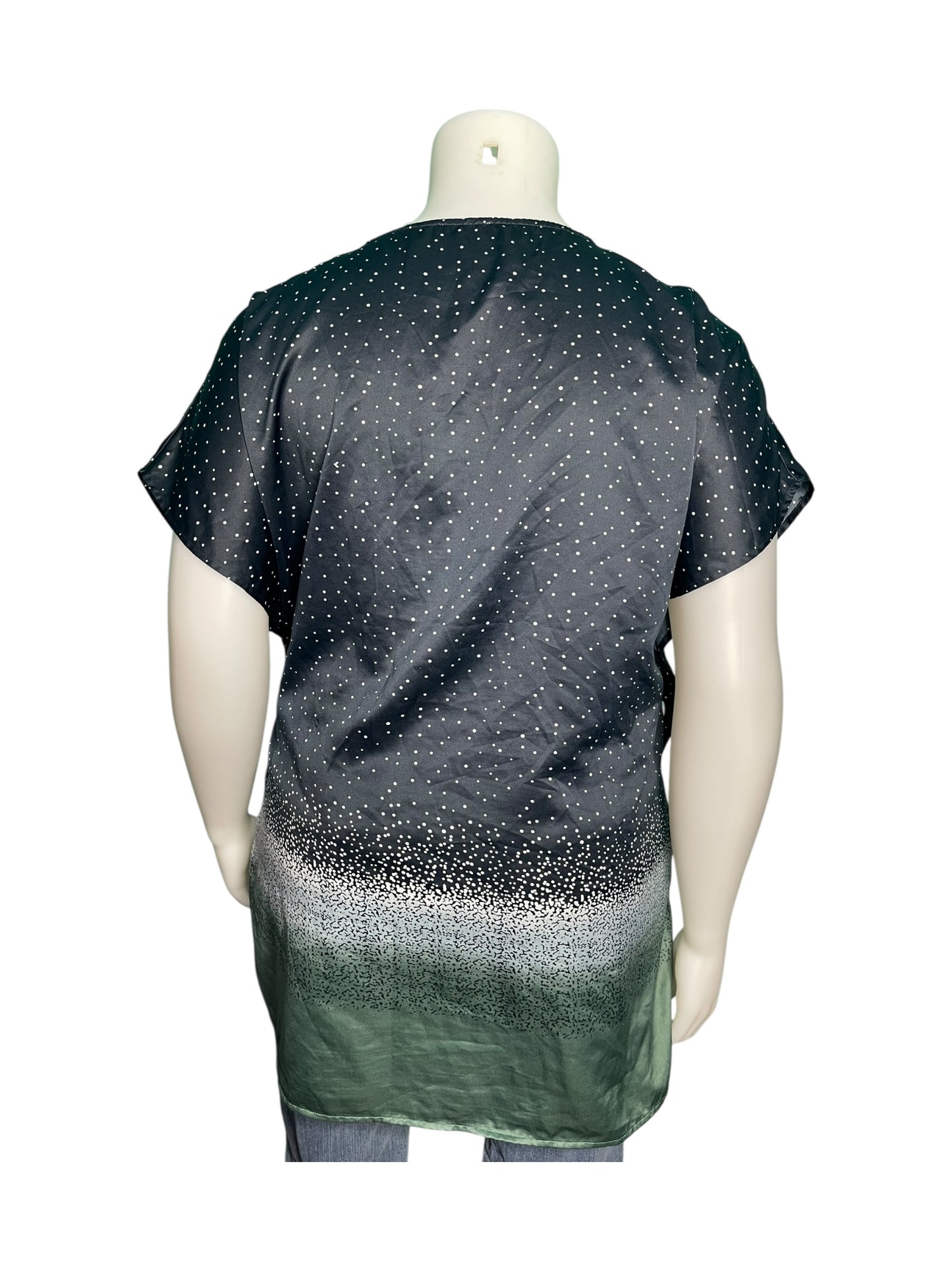 Navy,White and Green T-Shirt Blouse